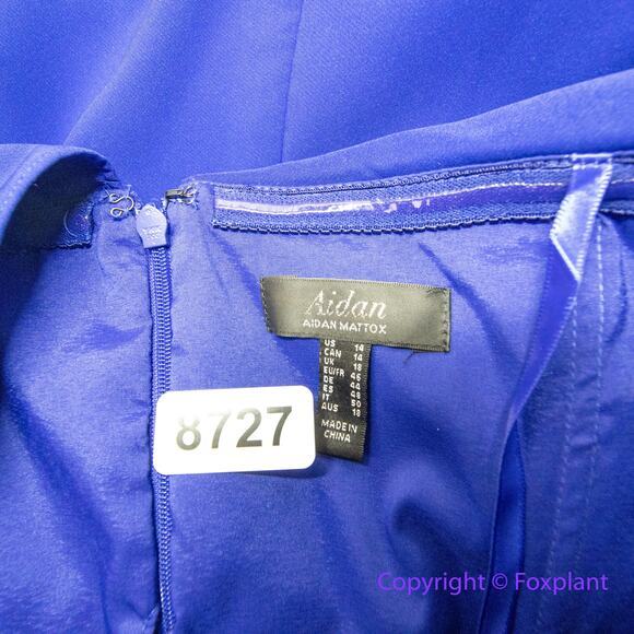 New!  Aidan Mattox royal blue strapless‎ ruffle top, US size 14 - Picture 13 of 16